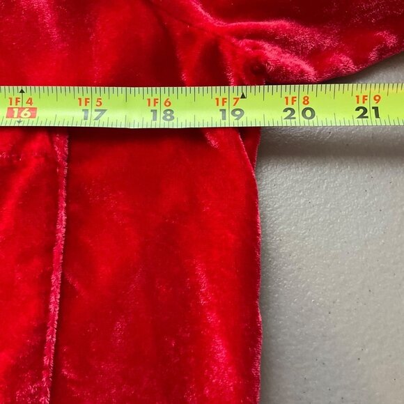 Pilcro Sz Small Coral Red Velvet Button-Down Blouse Top Boho Relaxed - Picture 4 of 9